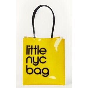 Bloomingdales little nyc bag Vinyl Purse Tote Shopper New York City Yellow Black